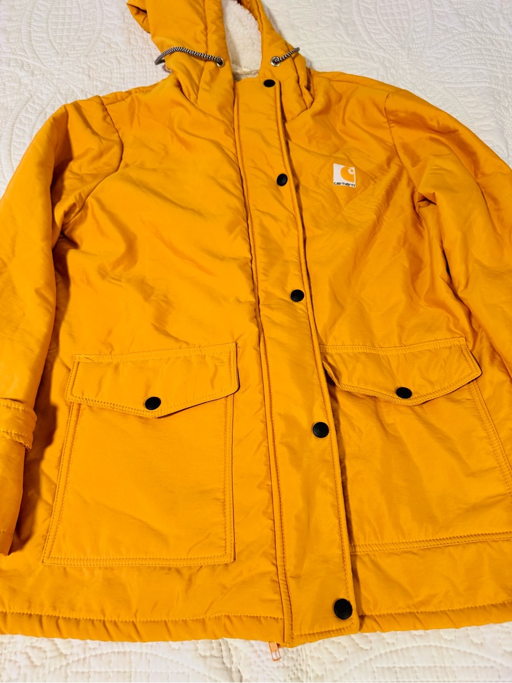 Carhartt Women's Hooded Parka Jacket - Mustard - Picture 3 of 5